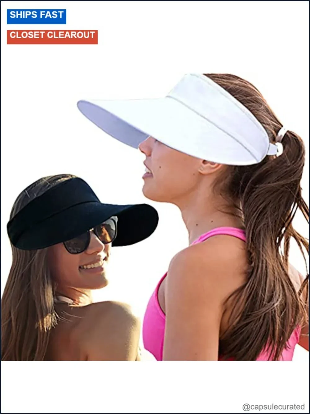 Wide Brim Sun Visor Hat Women UV Protective Golf Beach Cap
